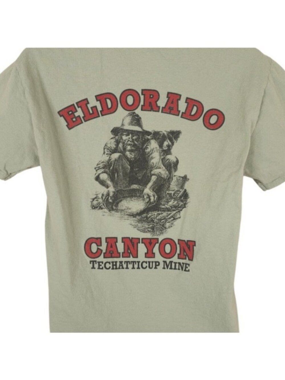Techatticup Gold Mine T Shirt Mens Size Medium Green Eldorado Canyon Mining
